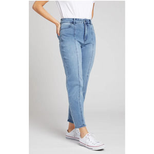 Universal Standard Whitney Super High Rise Jeans Distressed Light Blue Womens 12